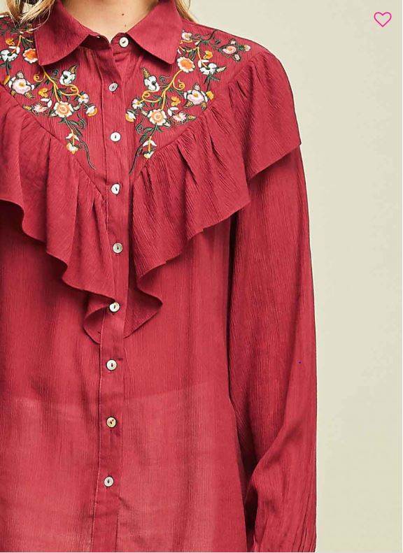 Floral Ruffle Top