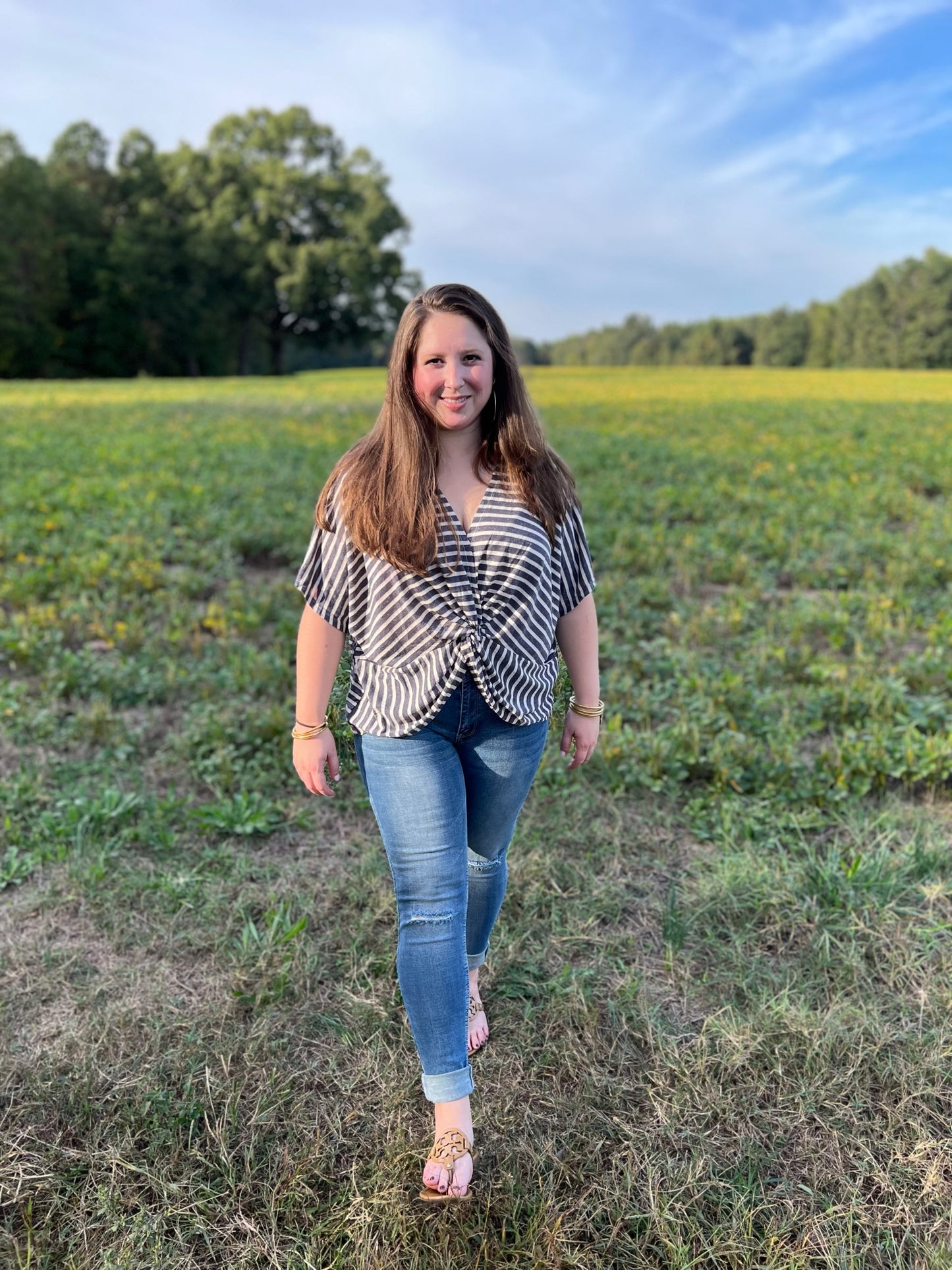 Afraid Knot Striped Top