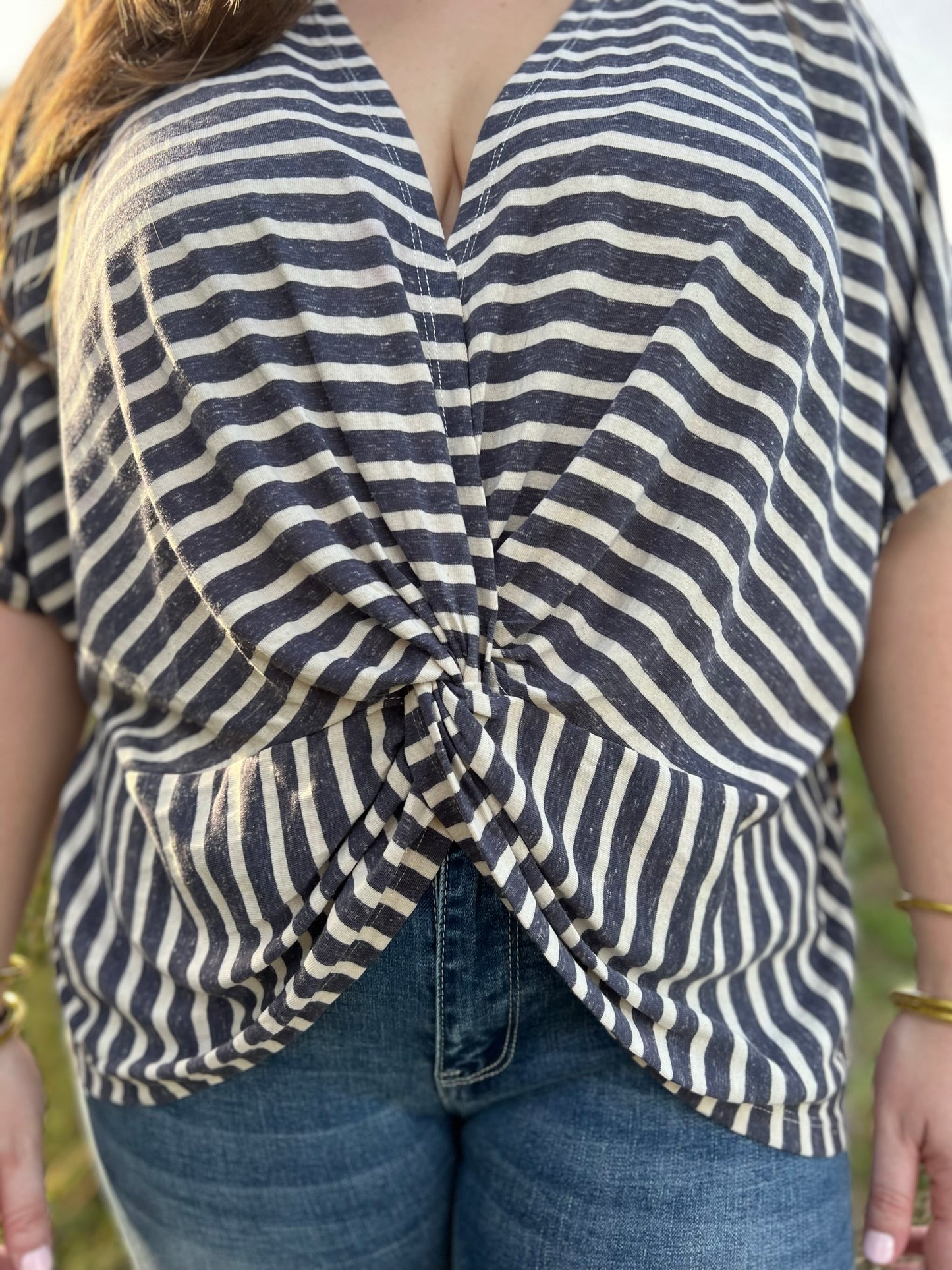 Afraid Knot Striped Top