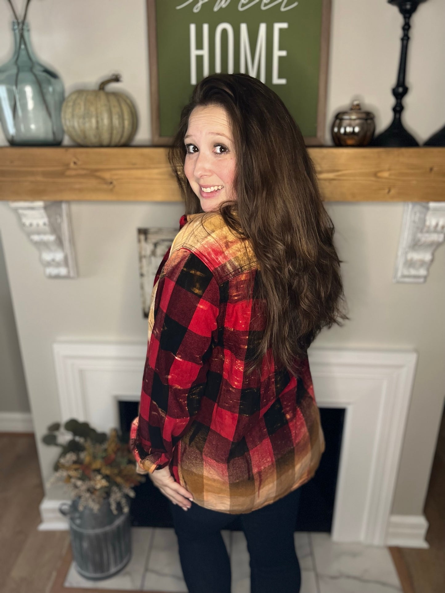 Faded Out Flannel - Red and Black