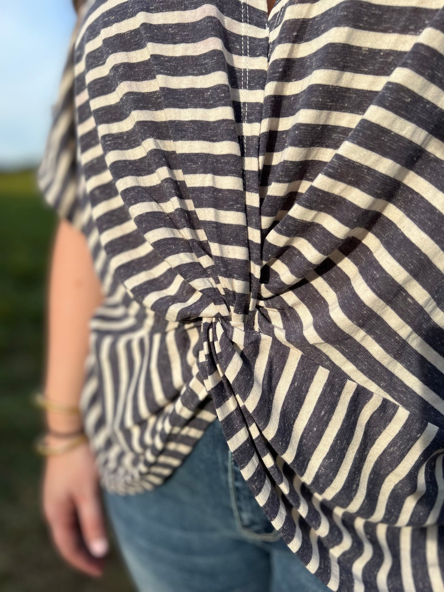 Afraid Knot Striped Top