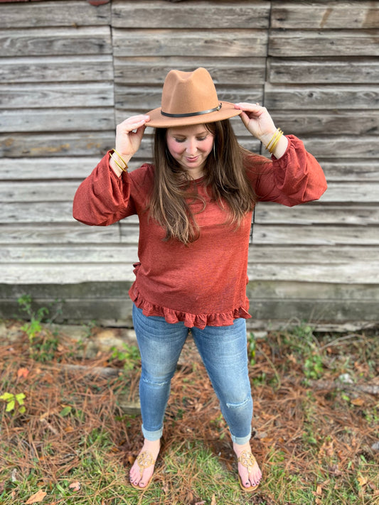 Pumpkin Pickin' Ruffle Top