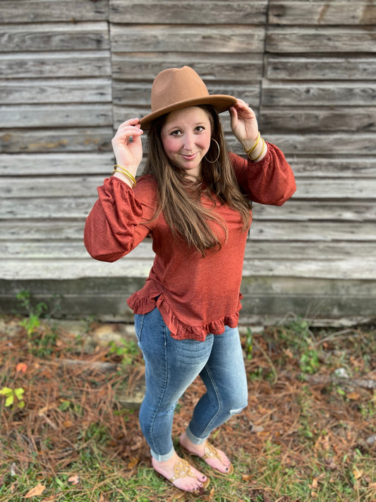 Pumpkin Pickin' Ruffle Top