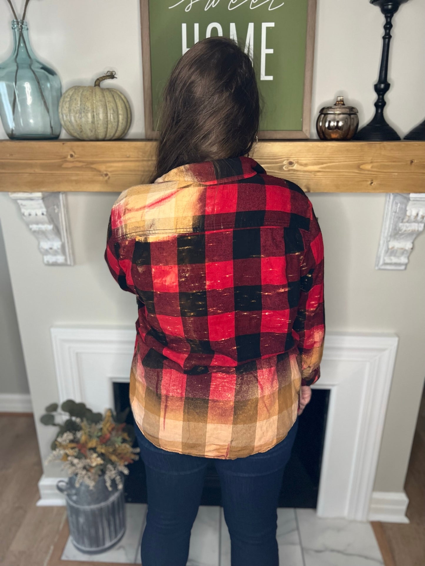 Faded Out Flannel - Red and Black