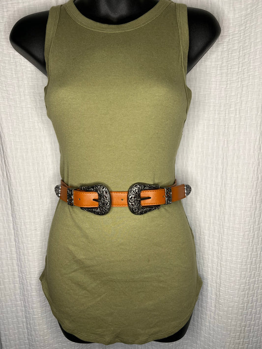 Double Buckle Western Belt