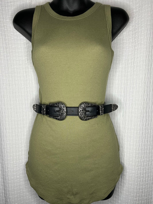 Double Buckle Western Belt